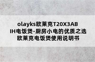 olayks欧莱克T20X3AB IH电饭煲-厨房小电的优质之选 欧莱克电饭煲使用说明书